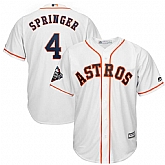 Astros 4 George Springer White 2019 World Series Bound Cool Base Jersey,baseball caps,new era cap wholesale,wholesale hats